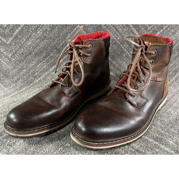 Bed Stu Men\'s Brown Leather Lace Up Ankle Lined Boots Casual Sintra Size 12.5